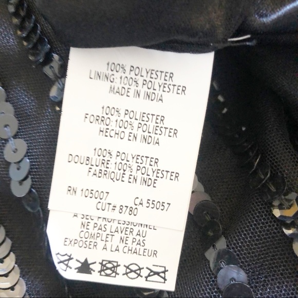 Marina Black Sequins Beaded Blouse Size Small - Picture 5 of 5